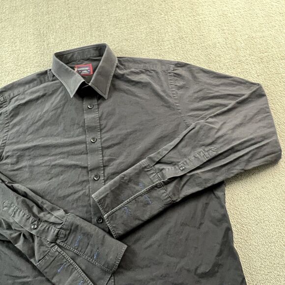 UNTUCKit Shirt Adult Large Black Button Up Long Sleeve Dress Formal Casual Men's - Picture 5 of 14